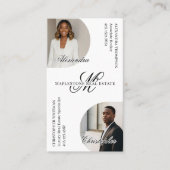 Luxe Script Monogram Makelaars Foto's Visitekaartje (Voorkant)