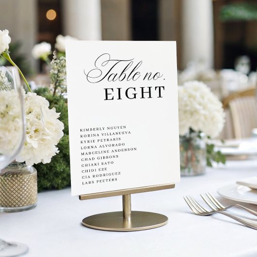 Luxe Script Seating Chart Names Elegant Wedding Kaart