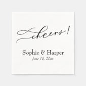 Luxe Script Simple Typography Cheers! Servet (Voorkant)