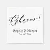 Luxe Script Simple Typography Cheers! Servet (Voorkant)