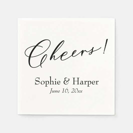 Luxe Script Simple Typography Cheers! Servet (Voorkant)