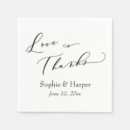 Luxe Script Simple Typography Love & Bedankt Servet