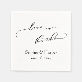 Luxe Script Simple Typography Love & Bedankt Servet
