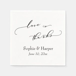 Luxe Script Simple Typography Love & Bedankt Servet