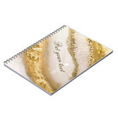 Luxe script tekst gouden marmer notitieboek (Linkerzijde)