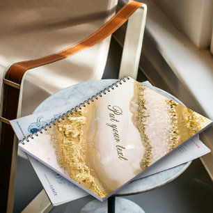 Luxe script tekst gouden marmer notitieboek