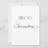 Luxe Script Trouwtafel Nummer Zeventien Bord Kaart (Achterkant)