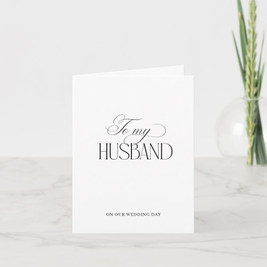 Luxe Script Voor Mijn Echtgenoot Op Trouwdag Kaart (Voorkant)