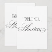 Luxe Script Wedding Table Number Nineteen Sign Kaart (Voorkant / Achterkant)