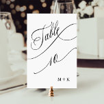 Luxe Script zwart-wit bruiloft nummer 10, Kaart<br><div class="desc">Tabel 10. Controleer alle beschikbare nummers. | Luxe en elegante swirly kalligrafie trouwtafel nummer met uw initialen. Voor meer geavanceerde aanpassing van dit ontwerp,  klikt u op de BLUE DESIGN TOOL BUTTON hierboven!</div>