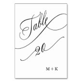 Luxe script zwart-wit trouwgetal 20, kaart (Voorkant)
