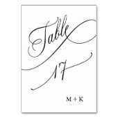 Luxe script zwart-wit trouwnummer 17, kaart (Achterkant)