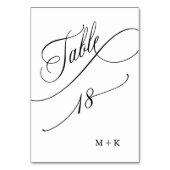 Luxe script zwart-wit trouwnummer 18, kaart (Achterkant)
