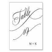 Luxe script zwart-wit trouwnummer 19, kaart (Voorkant)