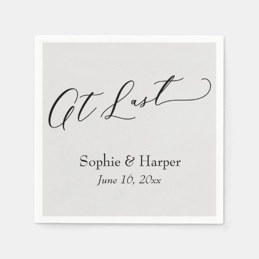 Luxe scriptlettertype Eenvoudige typografie Eindel Servet (Voorkant)