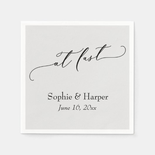 Luxe scriptlettertype Eenvoudige typografie Eindel Servet (Voorkant)