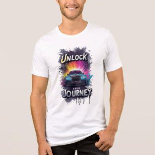 Luxe sedan graffiti elegantiesnelheids kunst Tri-Blend shirt