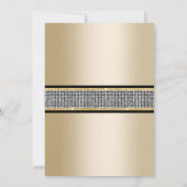 Luxe Sequin Belt Black & Gold Retirement Party Kaart (Achterkant)