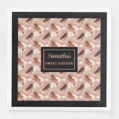 Luxe servetten Gepersonaliseerd Roos Goud en Zwart (Voorkant)