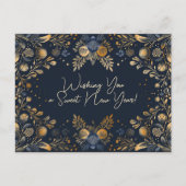 Luxe Shana Tova - blauw & geel Briefkaart (Voorkant)