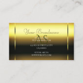Luxe Shimmery Gold Sparkle Diamonds Monogram Visitekaartje (Achterkant)