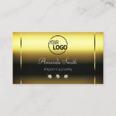 Luxe Shimmery Gold Sparkle Diamonds toevoegen Logo Visitekaartje (Voorkant)