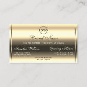 Luxe Shimmery Golden Yellow Glitter en Logo Visitekaartje (Achterkant)