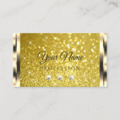 Luxe Shimmery Gouden Glitter Diamanten Visitekaartje (Voorkant)