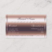 Luxe Shimmery Roos Gold Optics Faux 3D Monogram Visitekaartje (Achterkant)