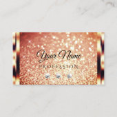Luxe Shimmery Roos Gold Sparkle Glitter Diamonds Visitekaartje (Voorkant)