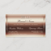 Luxe Shimmery Roos Golden Faux 3D Initialen Visitekaartje (Achterkant)