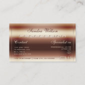 Luxe Shimmery Roos Golden Faux 3D Monogram Visitekaartje (Achterkant)