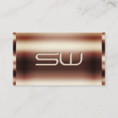 Luxe Shimmery Roos Golden Faux 3D Monogram Visitekaartje (Voorkant)