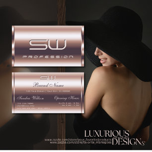 Luxe Shimmery Roos Gouden Optica en 3D Monogram Visitekaartje