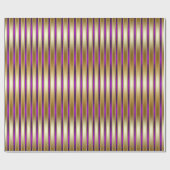 Luxe Shiny Gold en Royal Paarse Stripes Cadeaupapier (Vlak)