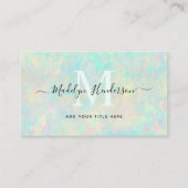 Luxe sieraden Opal QR Code Social Media Monogram Visitekaartje (Voorkant)