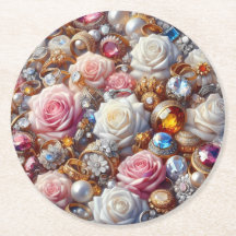 Luxe sieraden & rozen papieren onderzetters – Meer