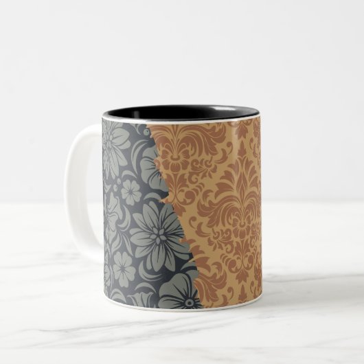 Luxe sierelementen tweekleurige koffiemok (Voorkant links)