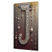 Luxe sierletter J monogram met glitters Klembord (Links)