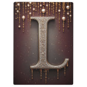 Luxe sierletter L monogram met glitters Klembord (Achterkant)
