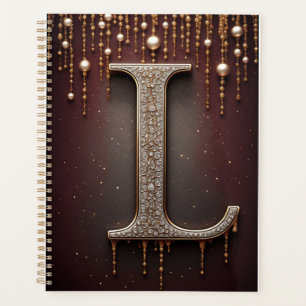 Luxe sierletter L monogram met glitters Planner
