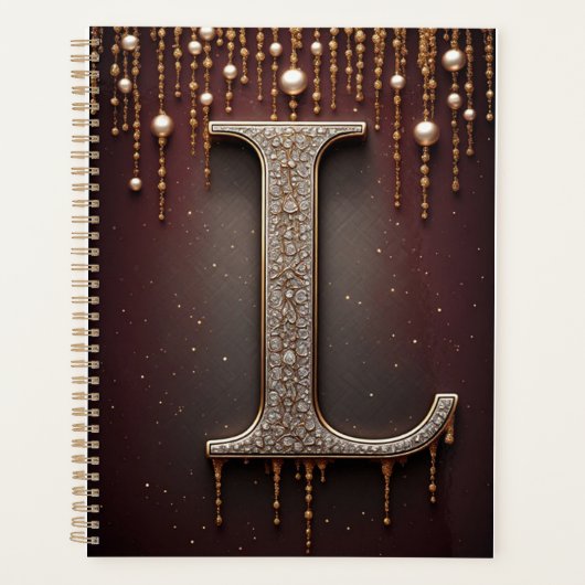 Luxe sierletter L monogram met glitters Planner (Voorkant)