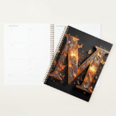 Luxe Sierlijke Gouden Monogram Letter M Vlinder Planner (Display)