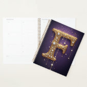 Luxe Sierlijke Letter F Monogram in Edelstenen Planner (Display)