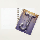 Luxe Sierlijke Letter J Monogram in Edelstenen Planner (Display)