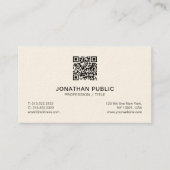 Luxe Signature Cream Modern Eenvoudige Sjabloon Visitekaartje (Voorkant)