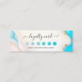 Luxe Signature Script Aqua Holographic Salon Klantenkaartje (Voorkant)