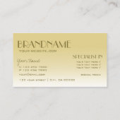 Luxe Silky Golden Shimmer met spiegelletters Visitekaartje (Achterkant)