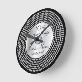 Luxe Silver Black Diamond Jubileum Ronde Klok (Hoek)