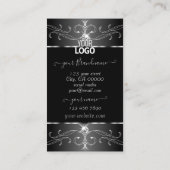 Luxe Silver Black Witte  Ornamenten met Logo Visitekaartje (Achterkant)